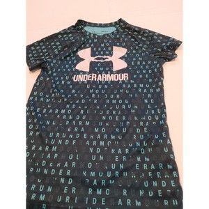 Kids Youth Under Armour Shirt  Short Sleeve Turquoise Green Size Large
